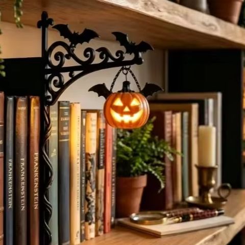 Bookshelf - ゴーストブックシェルフランタン、ライブラリーミニブックシェルフライト、小さなかわいいランタン-装飾的なライブラリーハンギング樹脂照明