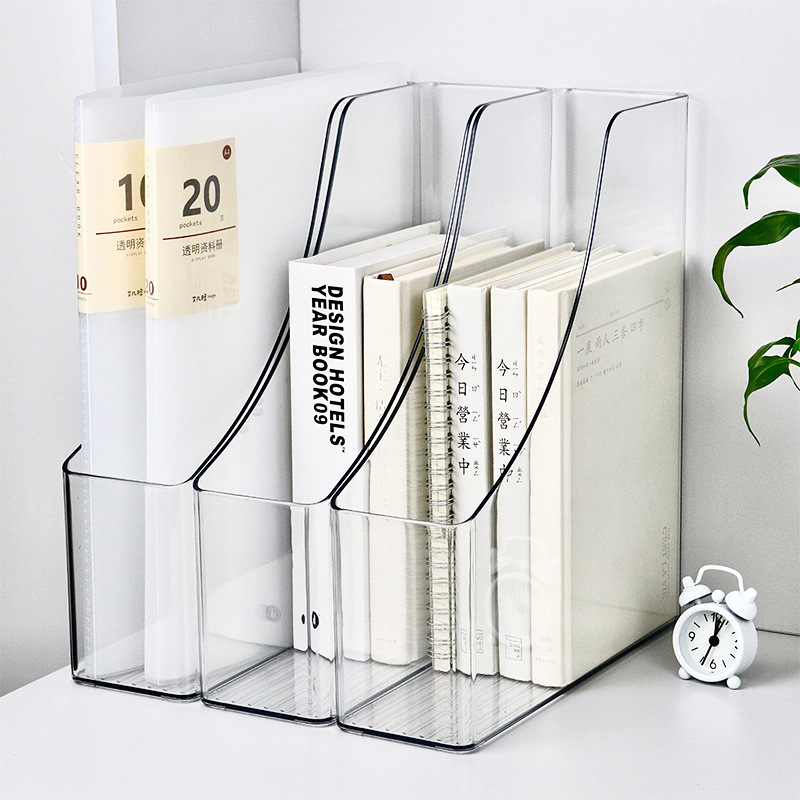 File Cabinet - アクリルA4ドキュメント用収納ボックス、プラスチック紙ファイルオーガナイザー、縦型マガジンラック、デスクフォルダー、デスクトップ用品