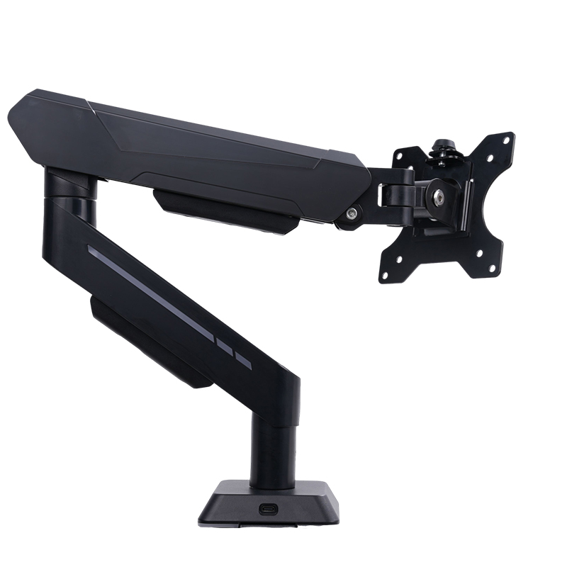 Monitor Stand - 多機能回転式ユニバーサルアームRGB 24インチアルミ合金製モニタースタンド、90度傾斜、家庭/オフィス用、新品在庫あり