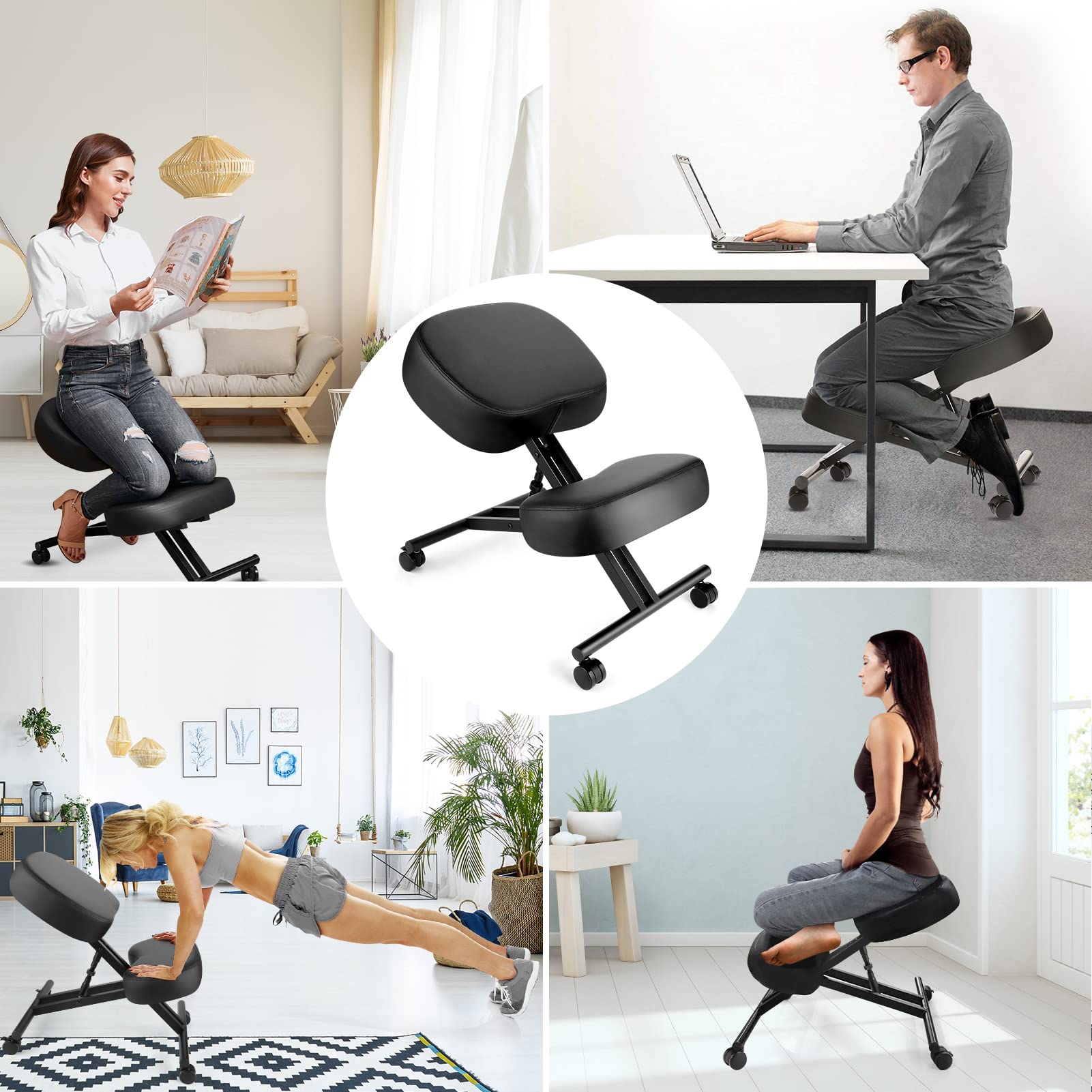オフィス用のエルゴノミクスニーリングチェア、家庭およびオフィ - Office Chair のレビューと価格