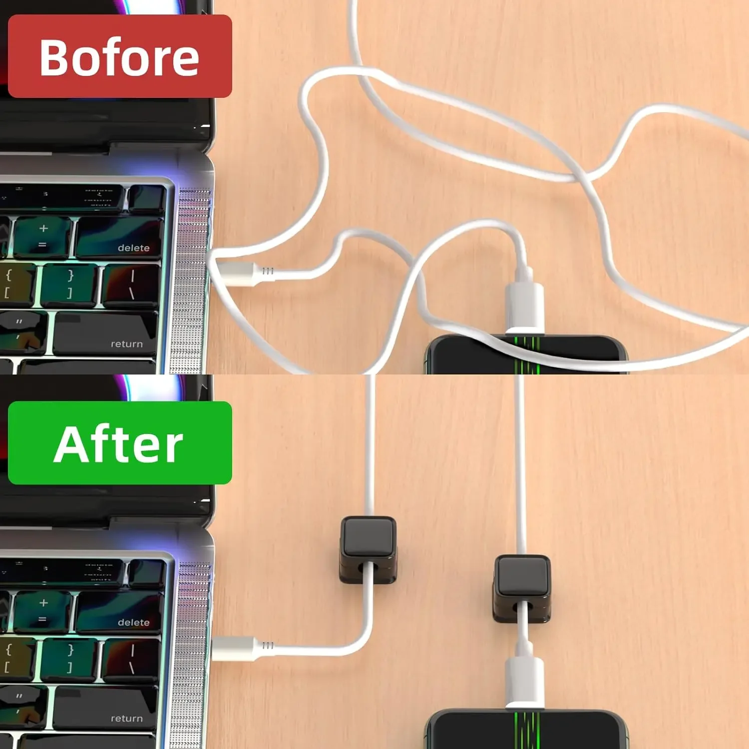 小型ケーブル整理ホルダー。磁石付きで、滑らかな調整が可能。デ - Desk Organizer のレビューと価格