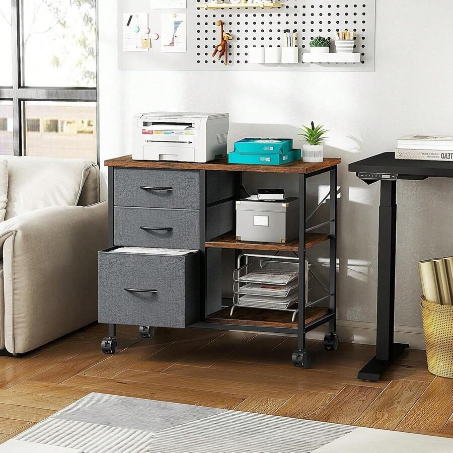 スイートクリスピー 3段モバイルファイルキャビネット、収納付 - Printer Stand のレビューと価格