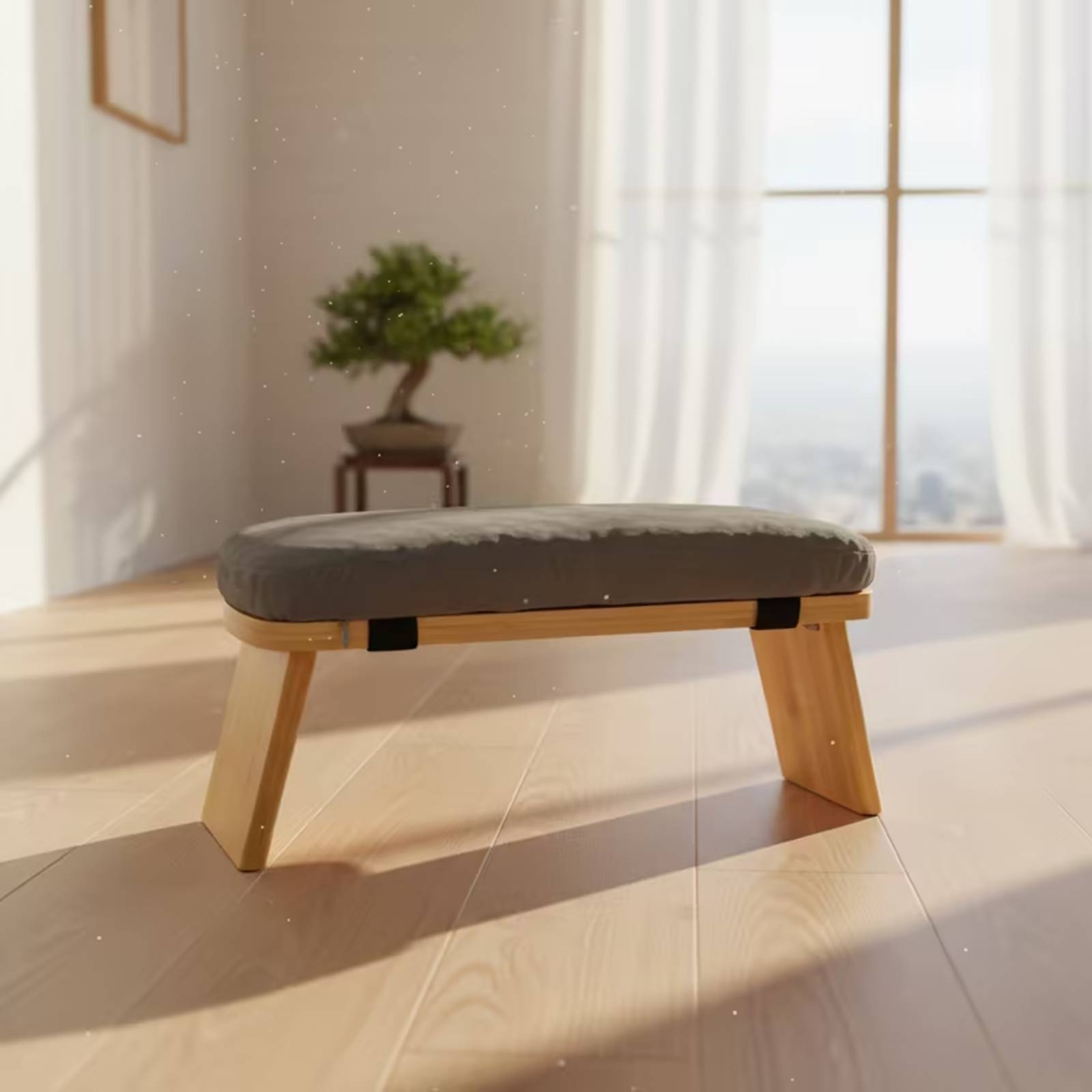 クッション付きひざまずきスツール 快適な瞑想用ベンチ 布張り - Office Chair のレビューと価格