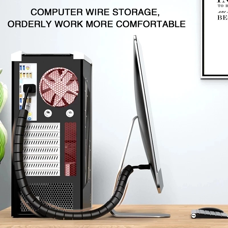 2メートル長のケーブル管理用コンピューターワイヤーコードスリ - Desk Organizer のレビューと価格