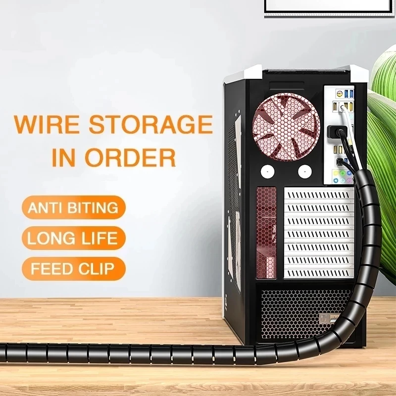 2メートル長のケーブル管理用コンピューターワイヤーコードスリ - Desk Organizer のレビューと価格