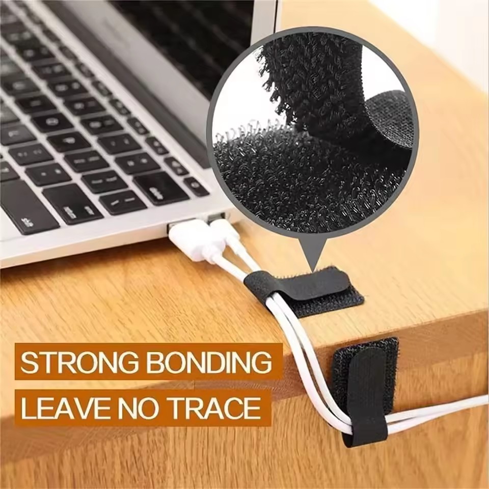 新しい再利用可能なケーブルタイ。自己接着式で、電源コードやケ - Desk Organizer のレビューと価格