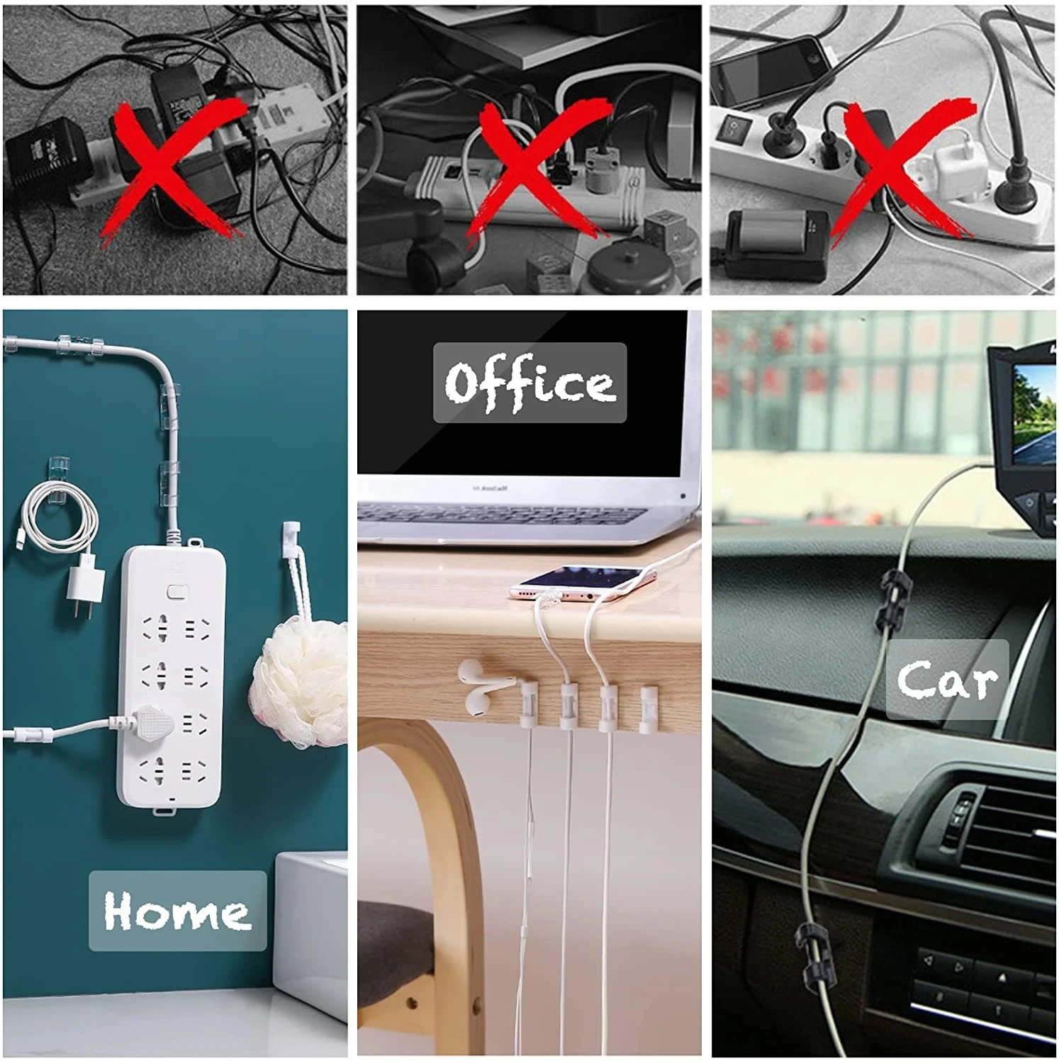 ケーブルクリップオーガナイザー、ドロップワイヤーホルダー、コ - Desk Organizer のレビューと価格